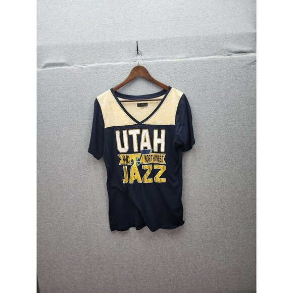 5th & Ocean Tops - Utah Jazz 5th & Ocean V-Neck Short Sleeve Womens T-Shirt